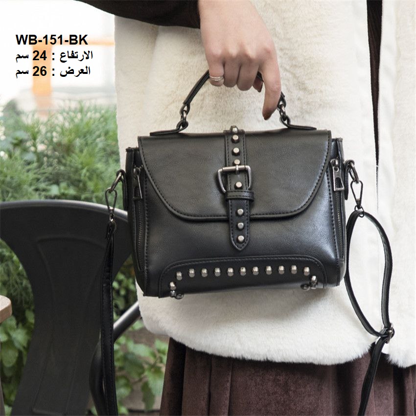 حقيبة نسائية جلد اسود