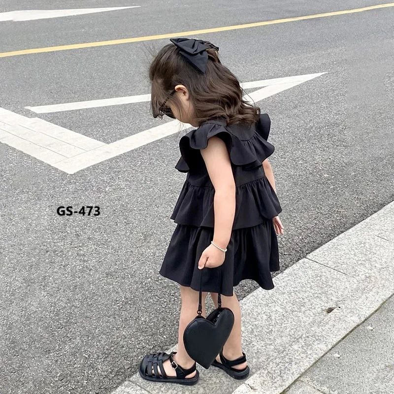 فستان بناتي اسود 