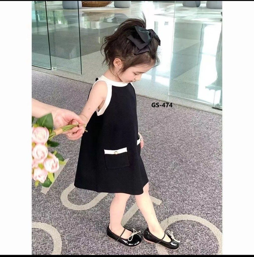 فستان بناتي اسود 