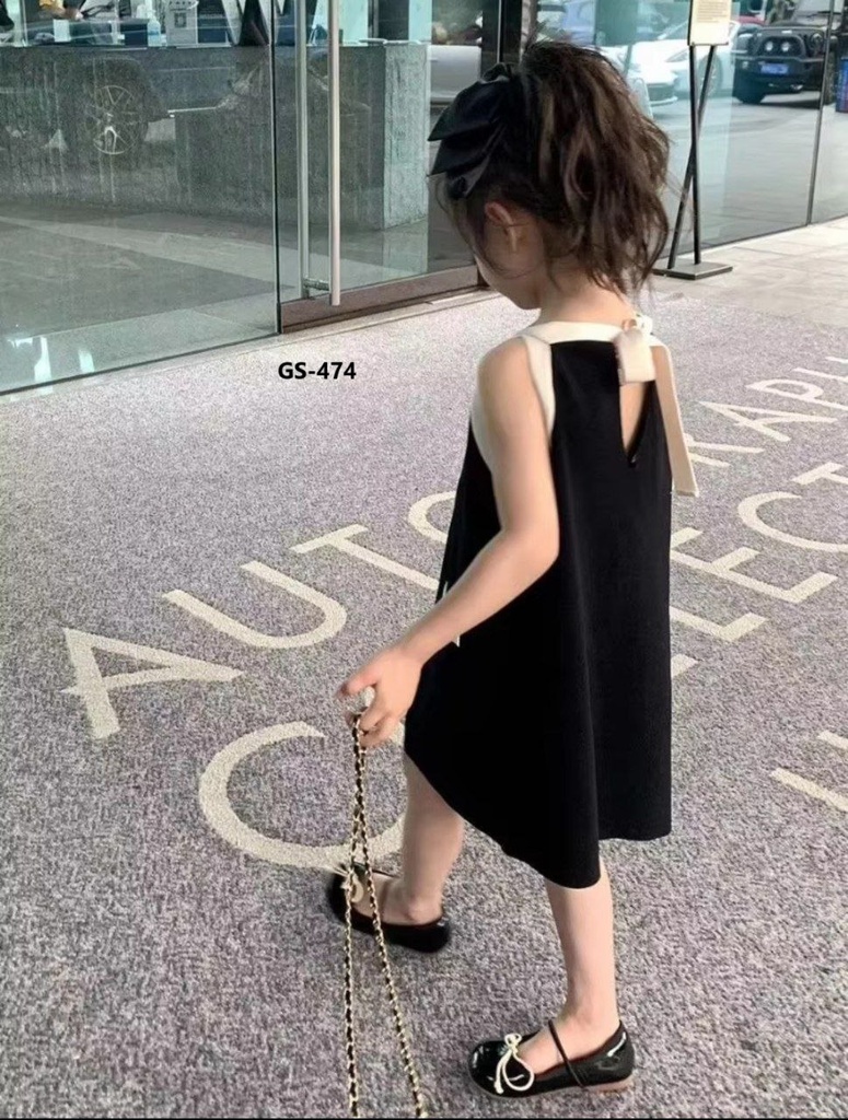 فستان بناتي اسود 