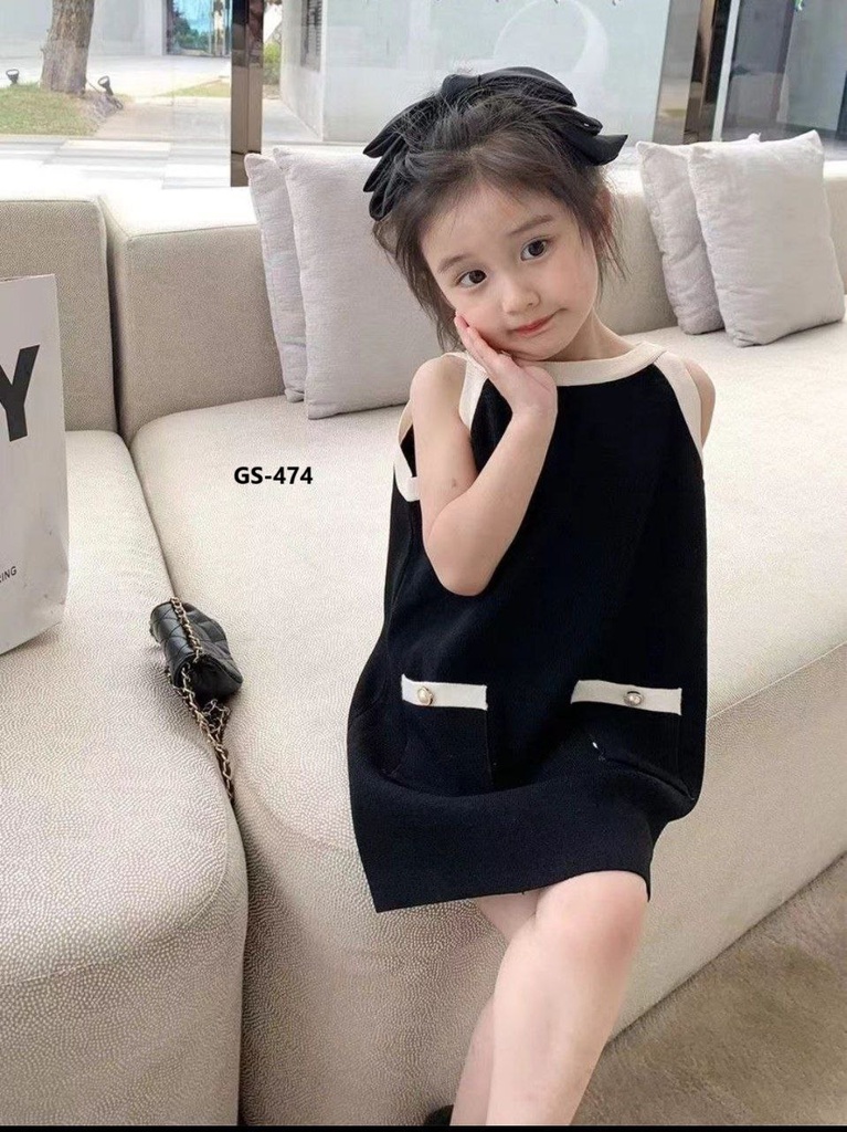 فستان بناتي اسود 