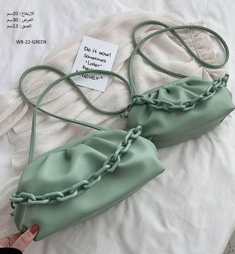 [WB-22-GREEN] حقيبة نسائية جلد ابيض