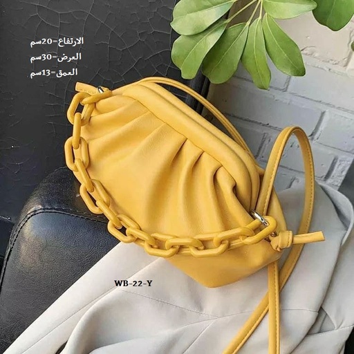 [WB-22-Y] حقيبة نسائية جلد ابيض