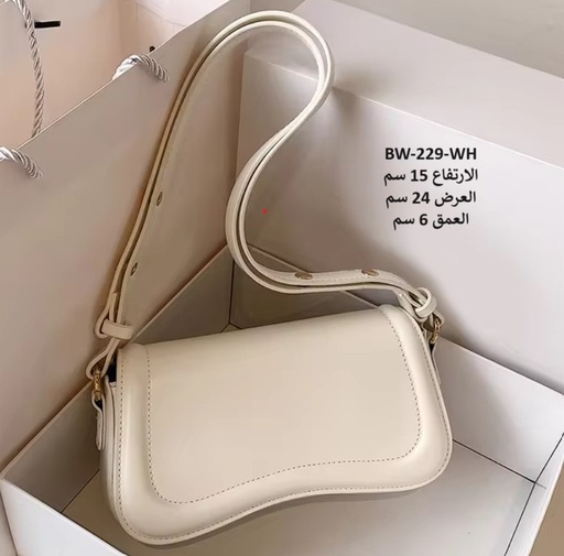 [WB-229-WH] حقيبة نسائية جلد ابيض
